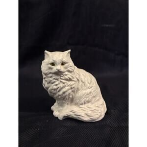 Vintage Persian Cat Figurine Porcelain Kitty Collectible  Grandmacore